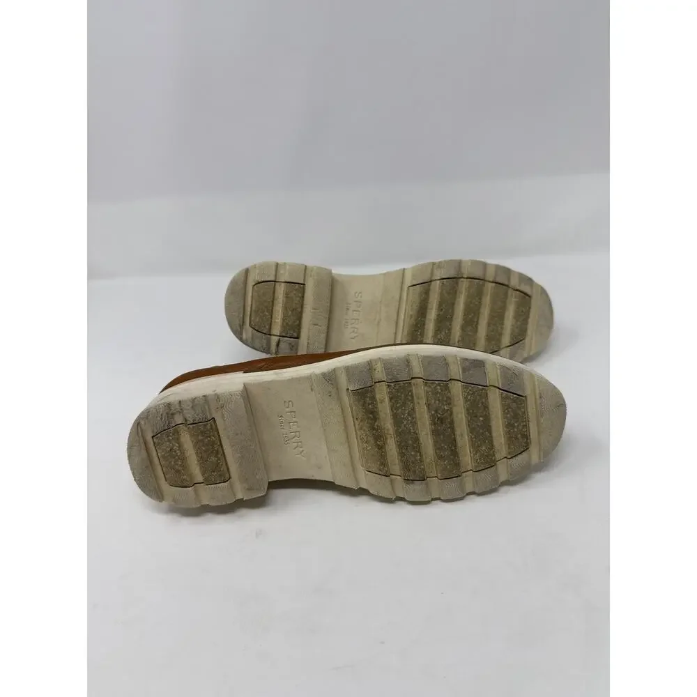 Sperry Size 7.5 Top Sider Penny Loafer Super Soft Leather Tan Brown Cushioned